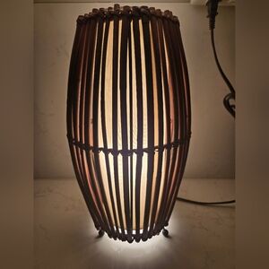 VINTAGE 1950'S BENT BAMBOO TABLE TIKI SURF LAMP MCM BOHO